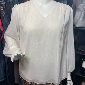 Chico's Cream V-Neck Blouse